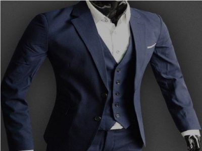 BLUE 3PCS MEN SUIT